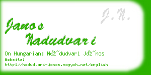 janos nadudvari business card